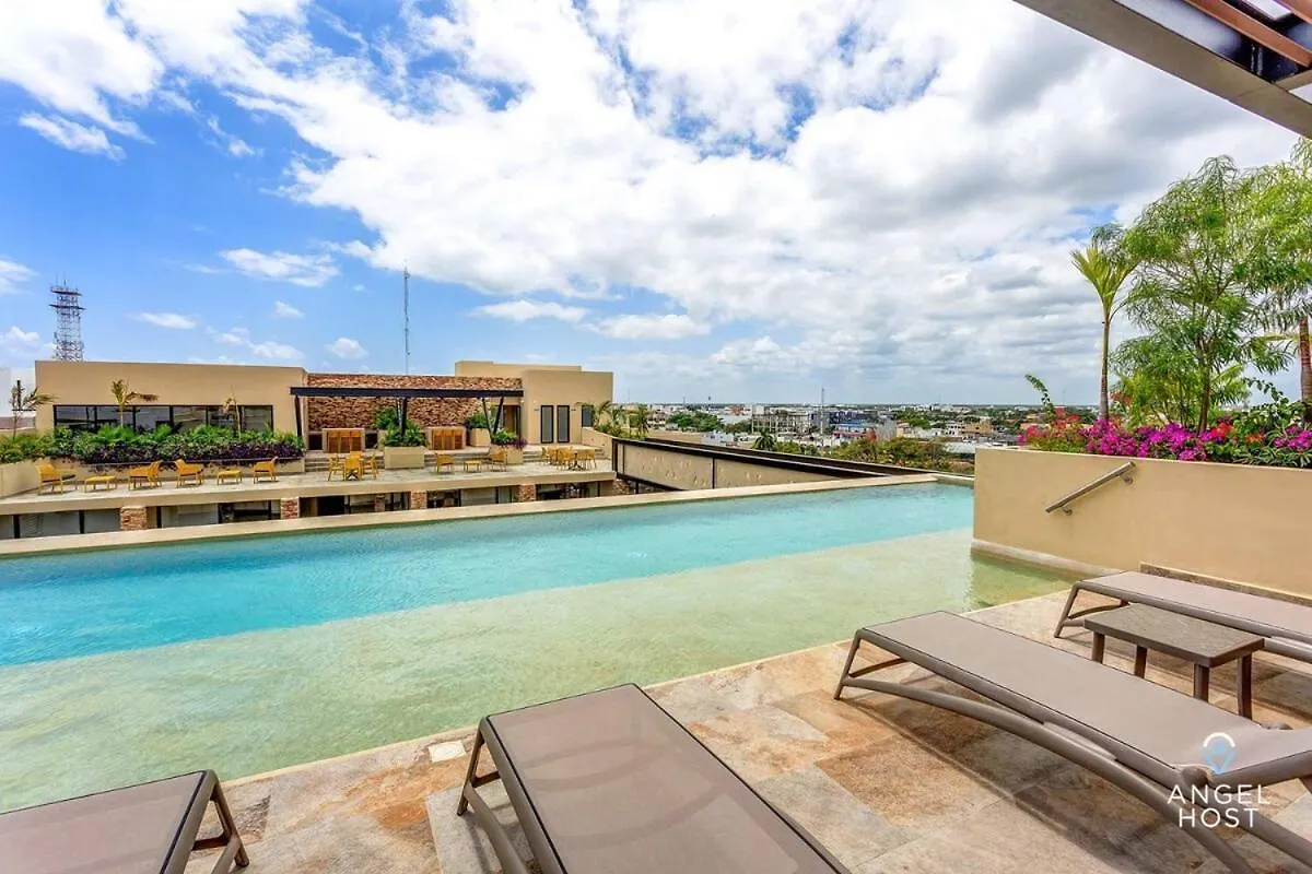 Chic Studio Roof Pool Gym Near 5Th & Beach Playa del Carmen Apartment